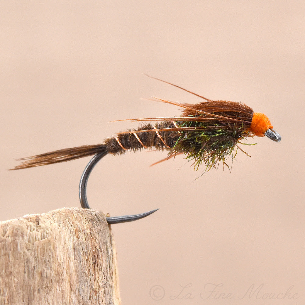 Deluxe Classic Pheasant Tail Nymph - Orange Head