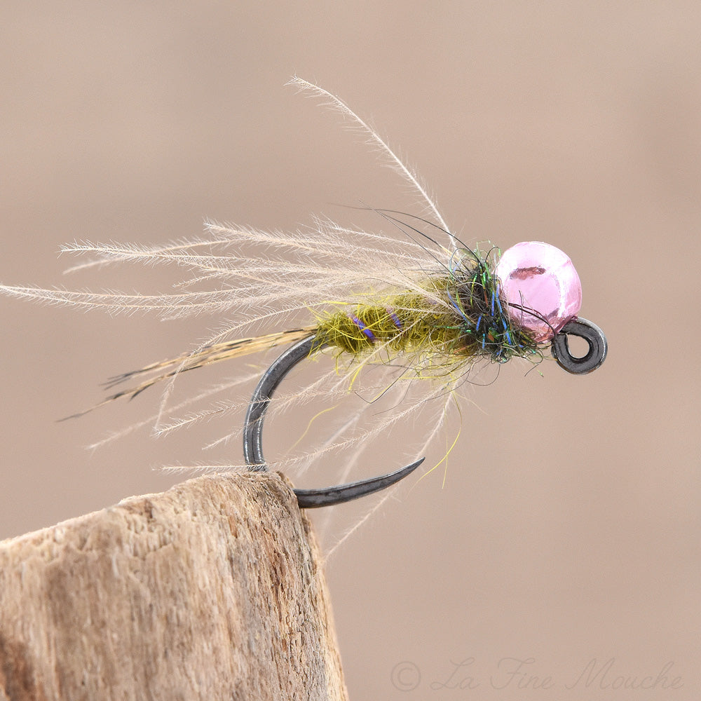 Nymphe Jig Bille rose en tungstène Green body La Fine Mouche