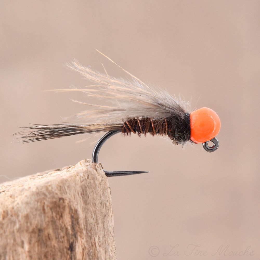 Nymphe Jig Faisan et CDC - Bille Orange 3.5mm en tungstène