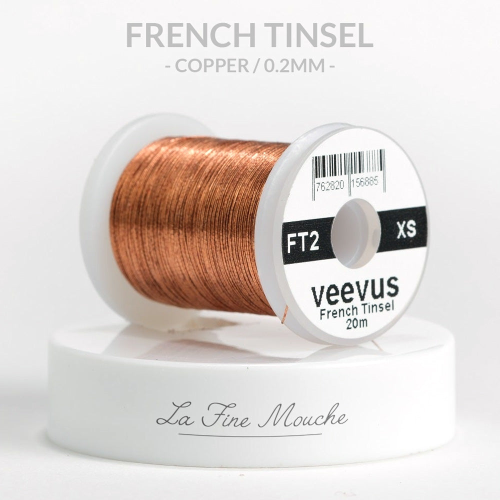 French Tinsel Veevus - Copper, Gold and Silver / 4 Sizes 